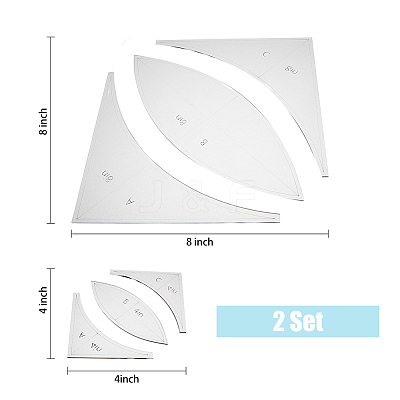 4/8 Inch Transparent Acrylic Quilting Templates DIY-WH0381-002-1