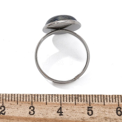 Half Round Natural Sodalite Finger Rings RJEW-M062-01P-09-1