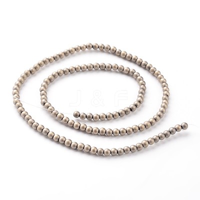 Non-magnetic Synthetic Hematite Beads Strands G-A140-17-4mm-1