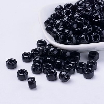 Opaque Acrylic European Beads X-PL338-45-1