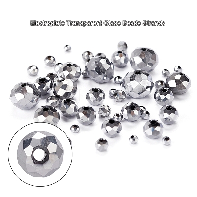 710Pcs Electroplate Transparent Glass Beads Strands DIY-YW0003-07-1
