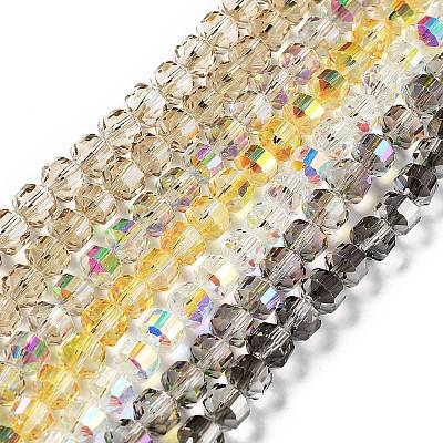 Electroplate Rondelle Glass Beads Strands EGLA-A036-09A-M-1