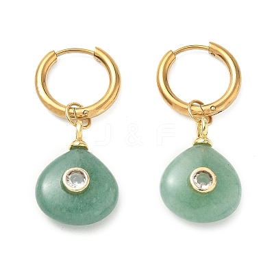 Stainless Steel with Natural & Synthetic Mixed Gemstone Dangle Earrings EJEW-JE07521-1