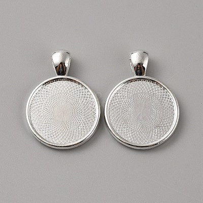 Zinc Alloy Pendant Cabochon Settings FIND-WH0422-15-1