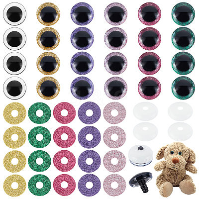 20 Sets 5 Colors ABS Plastic Safety Craft Eye DIY-GA0002-76-1