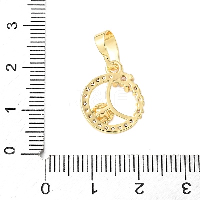 Brass Micro Pave Cubic Zirconia Pendants KK-D357-04A-G-1