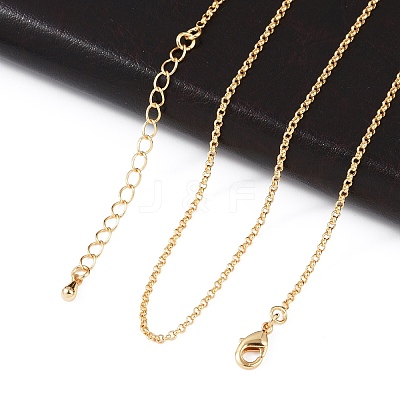 Long-Lasting Plated Brass Cable Chain Necklaces X-NJEW-K112-10G-NF-1