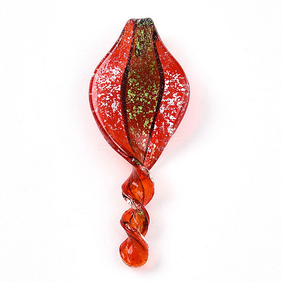 Handmade Gold Sand Lampwork Big Pendants LAMP-T023-09E-1