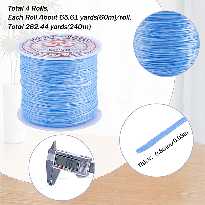 4 Rolls Flat Elastic Crystal String EW-SC0001-05A-1