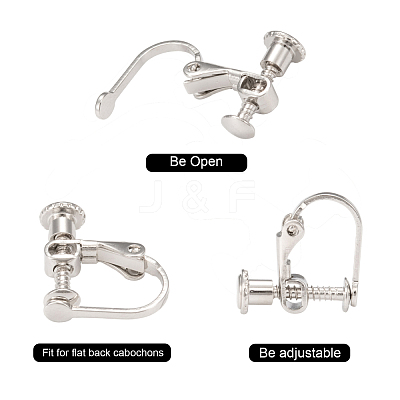 Brass Screw On Clip-on Earring Findings KK-L164-02P-1