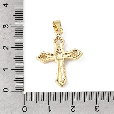 Easter Brass Micro Pave Clear Cubic Zirconia Pendants KK-E799-05G-G-1