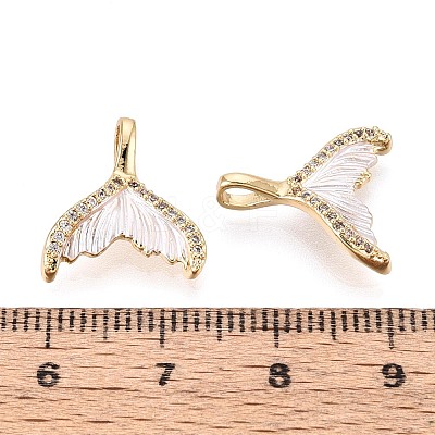 Spray Painted Brass Pave Cubic Zirconia Pendants KK-T072-32G-1