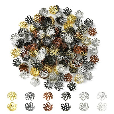 300PCS 6Colors Iron Bead Caps IFIN-YW0003-07-1