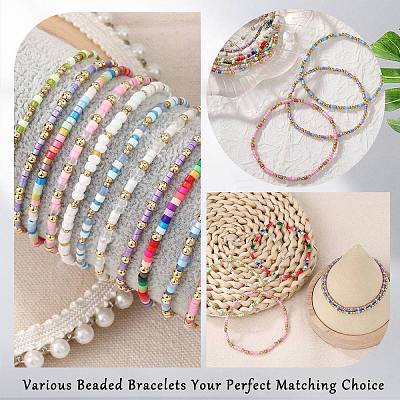 2Pcs 2 Styles Glass Seed Beads Stretch Bracelet Sets BJEW-SW001591-1