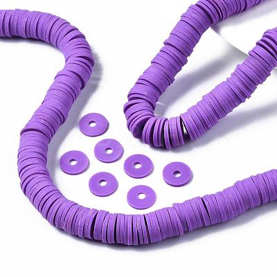Flat Round Handmade Polymer Clay Beads CLAY-R067-12mm-01-1