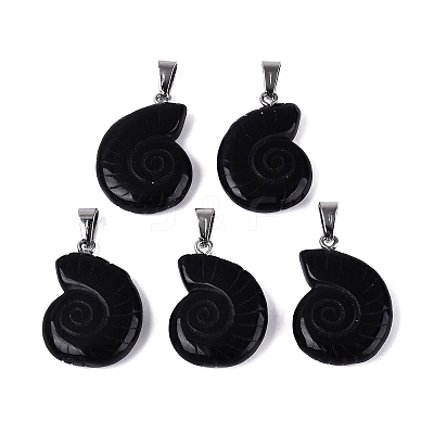 Natural Obsidian Pendants G-Q601-45A-1