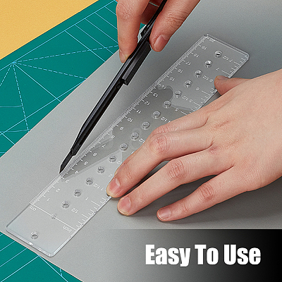 2Pcs 2 Styles Acrylic Rulers AJEW-WH0270-327-1