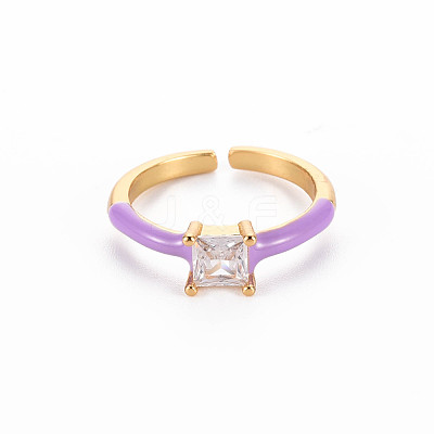 Brass Enamel Cuff Rings RJEW-T016-32C-NF-1