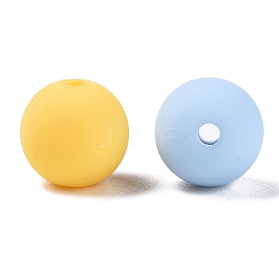 Rubberized Style Imitated Silicone Acrylic Beads MACR-T048-01C-11-1