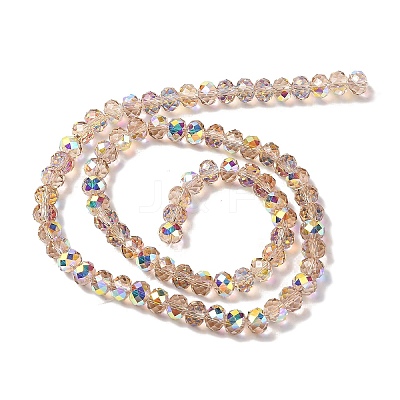 AB Color Plated Transparent Electroplate Beads Strands EGLA-H104-06F-1