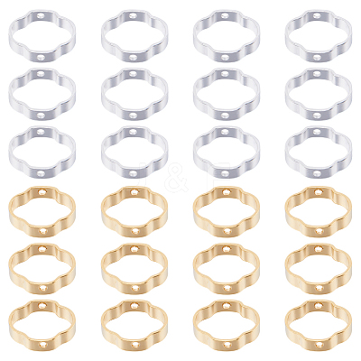 60Pcs 2 Colors Brass Bead Frame KK-SC0004-66-1