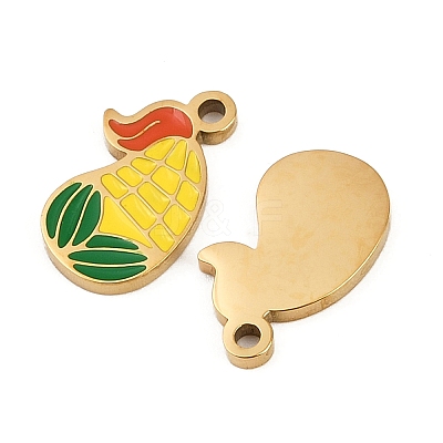 Vegetables 304 Stainless Steel Enamel Charms STAS-C137-02I-G-1