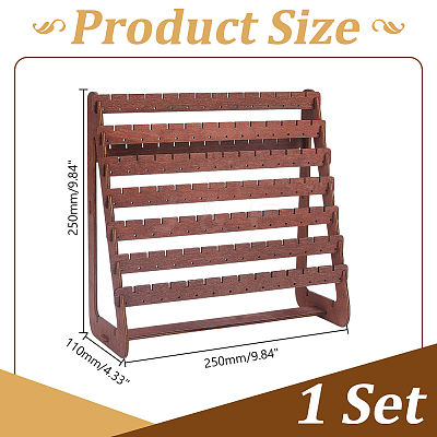 1Pc 8-slat Wood Earring Displays EDIS-HY0001-15-1