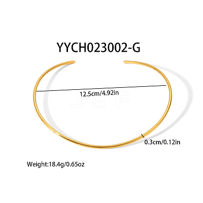 Simple 304 Stainless Steel Round Cuff Choker Necklaces Fashion Jewelry for Women RC6869-3-1