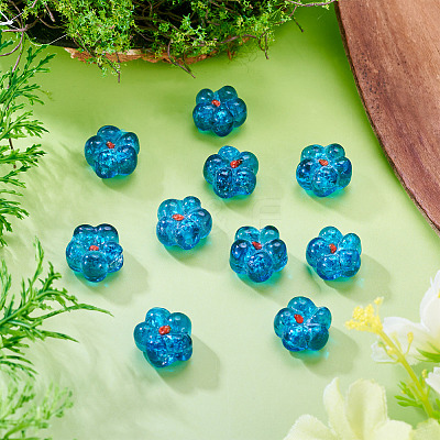10Pcs Transparent Handmade Bumpy Lampwork Beads LAMP-TADJ0001-48C-1