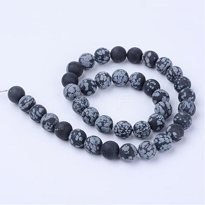 Natural Snowflake Obsidian Beads Strands G-Q462-6mm-10-1