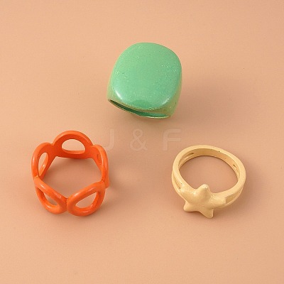 Zinc Alloy Finger Rings Set WG21422-01-1