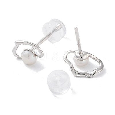 Natural Pearl Stud Earrings for Women EJEW-C083-07D-P-1