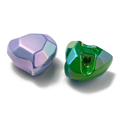 UV Plating Rainbow Iridescent Acrylic Beads OACR-P010-03-1