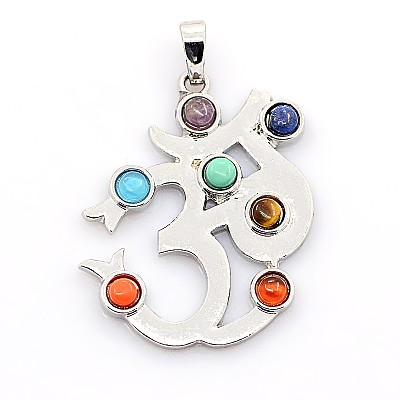 Vintage Chakra Jewelry Gemstone Pendants G-I114-01-1
