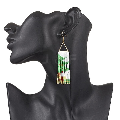 Handmade Glass Seed Beads Dangle Earrings EJEW-MZ00547-1