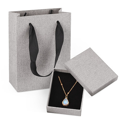 3Pcs Rectangle Paper Jewelry Display Cases CON-TA0001-39C-02-1