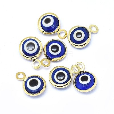 Handmade Evil Eye Lampwork Charms X-KK-F764-13G-04-1