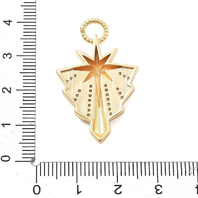 Brass Micro Pave Cubic Zirconia Pendants X-KK-L209-095G-1