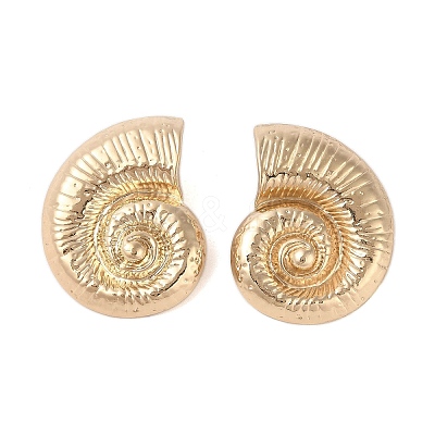 Conch Alloy Stud Earrings for Women X-EJEW-A112-07KCG-1