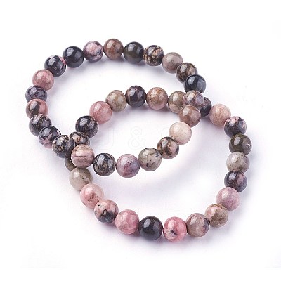 Natural Rhodonite Beads Stretch Bracelets BJEW-F380-01-B16-1