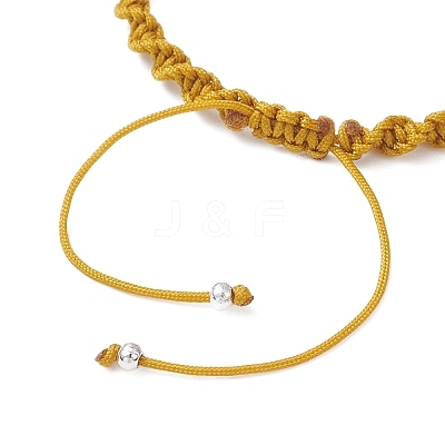 Natural Tiger Eye & White Moonstone & Yellow Jade & Synthetic Citrine  Round Beads Braided Bead Bracelets for Women BJEW-JB12917-04-1