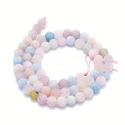Natural Morganite Beads Strands G-E561-02-6mm-1