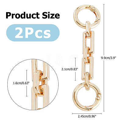 2Pcs Zinc Alloy Bag Extender Cable Chains FIND-FI0001-03G-1