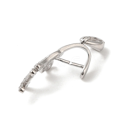Rhodium Plated 925 Sterling Silver Ice Pick Pinch Bails STER-NH0001-21P-1
