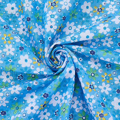 Flower Pattern Cotton Fabric DIY-WH0591-275C-1