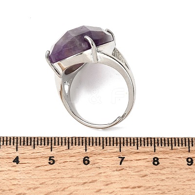 Natural Amethyst Finger Rings RJEW-C154-01I-1