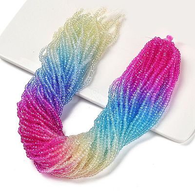 Transparent Painted Glass Beads Strands X1-DGLA-A034-T2mm-A14-1