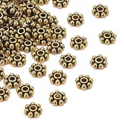 Tibetan Style Alloy Beads Daisy Spacer Beads LF1249Y-01AG-RS-1