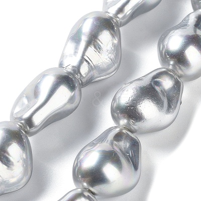 Electroplated Glass Imitation Pearl Beads Strands BSHE-G035-01A-01-1-1