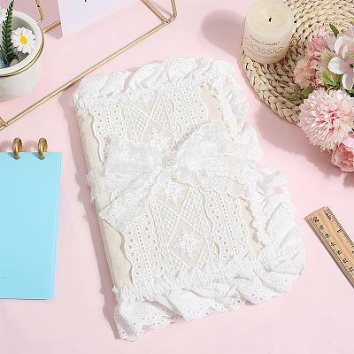 Polyester Lace Book Covers AJEW-WH20001-71-1